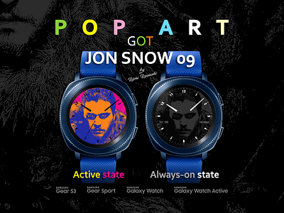 Pop Art GOT Jon Snow 09 illustration rosinski rémi rémi rosinski samsung samsung galaxy watch