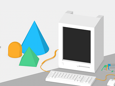 Back to basics 3d computer detectify illustration low poly old school security startup web