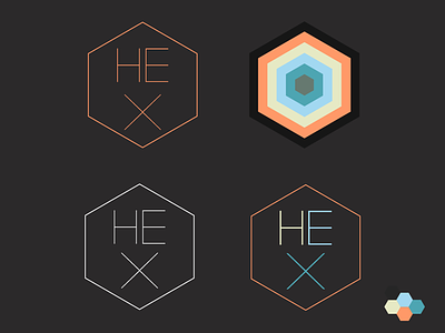 Hex Colored hairline hex hexagonal hexagone knockout logo logotype node node.js thin type wip