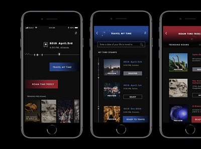 Time Travel App branding concept design mobile ui ui
