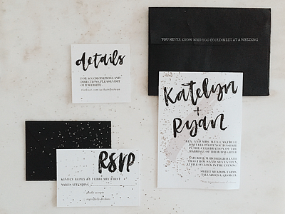 ortego wedding invite brush confetti invitation lettering wedding