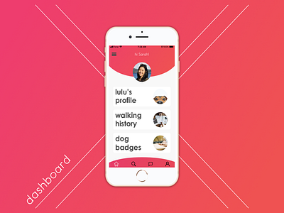 Dog Walking Concept App app concept design graphic iphone pink ui ux
