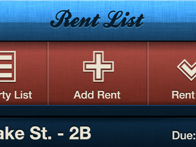 Collect Rent App - Rent List Screen app ios iphone texture ui