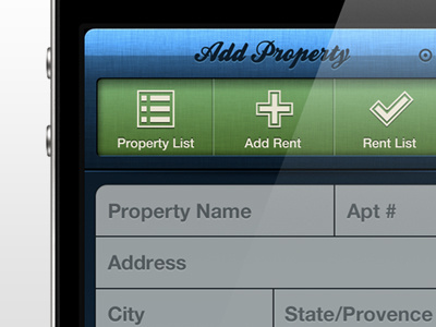 Collect Rent App - Add Property Screen app ios iphone ui