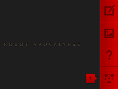 Robot Apocalypse Home Screen UI buttons dark ios iphone notifications red robot ui