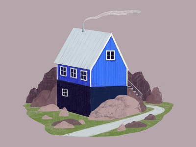 Greenlandic House / Blue illustration