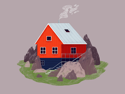 Greenlandic House / Red illustration