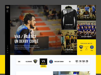 Rebrand Vha homepage black branding character design flat gones handball homepage identity logo lyon product rebrand sketch sport sport design ui ux web webdesign