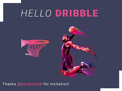 Hello Dribble ! design dribble graphic hello mobile thank ui ux webdesign