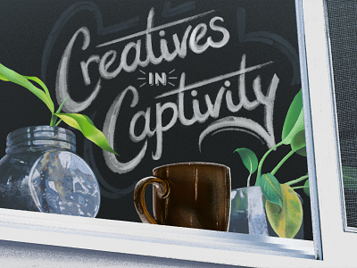 Creatives in Captivity Illustration artist coffee coffee cup design drawing fineart handdraw illustration logo plant plants procreate texture type typography window