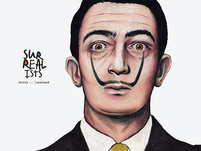 Surrealists Stamp Salvador Dali artist branding dali design drawing fineart handdraw illustration logo stamps surrealism type typography