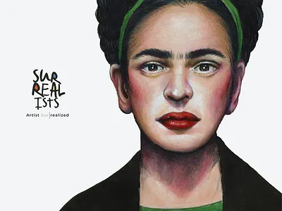 Surrealists Stamp Frida Kahlo artist branding design drawing fineart fridakahlo handdraw illustration logo stamps surrealism type typography vector