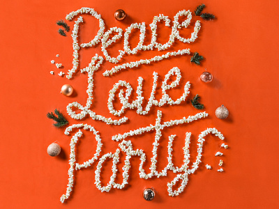 Jajo Holiday Post 3d art christmas garland holiday ornament peace popcorn type type art typography typography art
