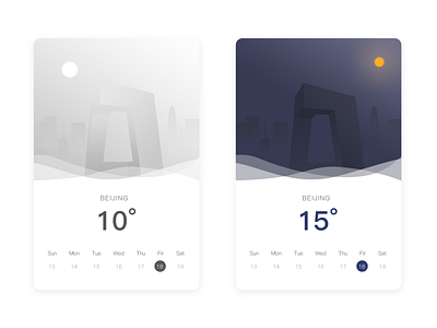 Weather interface-beijing app design ui