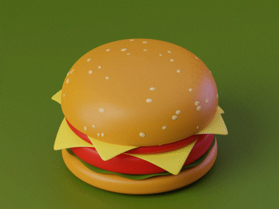 Non-stop 3D Burgers 3d art 3danimation 3dartist 3dillustration 3dmodel blender blender3d blender3dart burger diet eevee fastfood illustration motion design