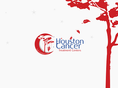 Houston Cancer Treatment Centers Logo cancer design houston life logo logo design medical moon mudasir nazar red treatment tree
