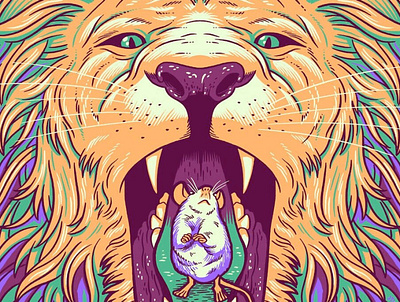 Jurado/Thune Poster comedy drawing gigposter illustration lion mouse poster art poster artwork poster design