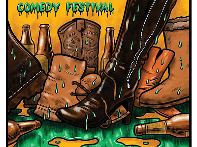 Comedy Festival Poster boots comedy dirty boots drawing festival illustration poster art poster artwork poster design