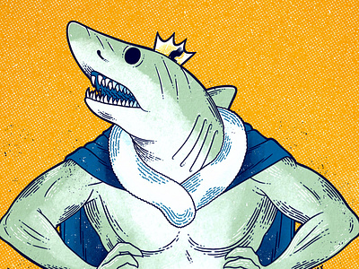 King of the Sharks crown digital drawing illustration king shark