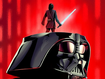 Star Wars + Severance anakin darth vader fan art illustration red severance star wars