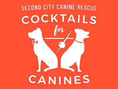 Cocktails for Canines Logo cocktail dogs gala logo negative space