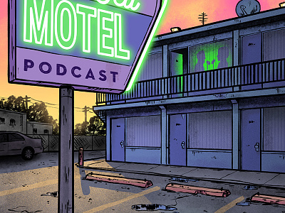 Podcast Cover cover illustration motel podcast