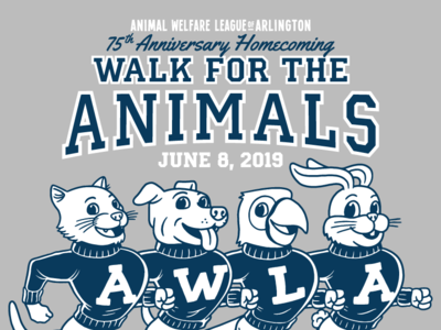 Walk for the Animals 2019 animals awl cartoon digital drawing illustration mascots rescue t shirt