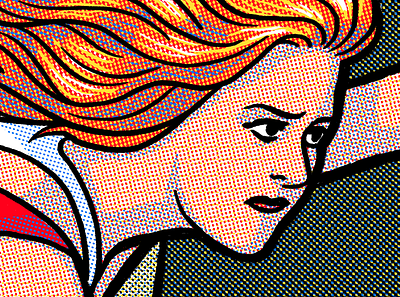 Halftone! 4 color gigposter halftone illustration poster screenprint woman