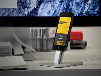 iPhone on a stand app marketing business design mockup digital pr digital pr app marketing ios apps iphone office responsive screenshot generator stand startup marketing ux design