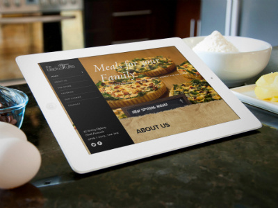 White iPad with Baking Ingredients app marketing design mockup digital pr home ios ios apps ipad responsive screenshot generator startup marketing tablet ux design