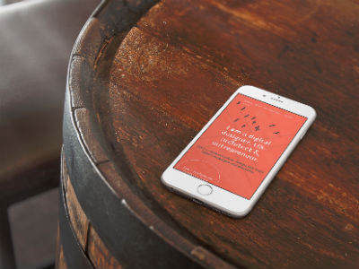 Download Iphone 6 On A Wooden Barrel By Placeit On Dribbble PSD Mockup Templates