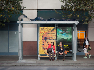 Two Bus Stop Billboards advertising billboard mockup mockup print print ads urban urban advertising