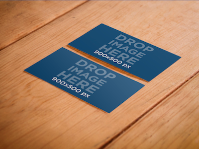 Business Card Mockups on a Wooden Table