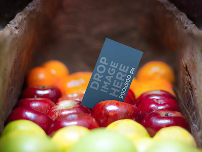 Business Card Mockup with Fruits