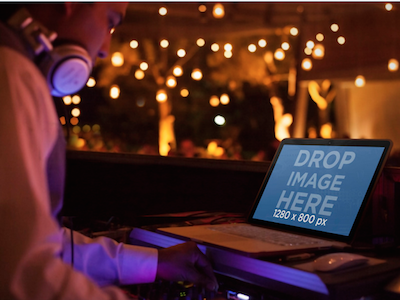 Download Macbook Pro Mockup Template Of Dj At A Party By Placeit On Dribbble