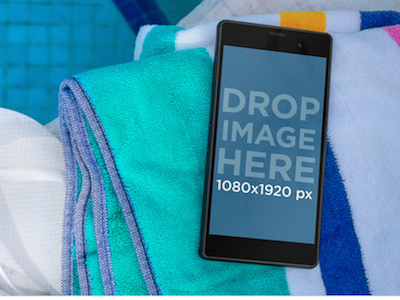 Android Mockup of a Black Sony Xperia by the Pool android device mockup generator online marketing sony sony xperia mockup xperia mockup
