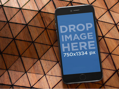 iPhone 6 Mockup Template Over a Geometric Background