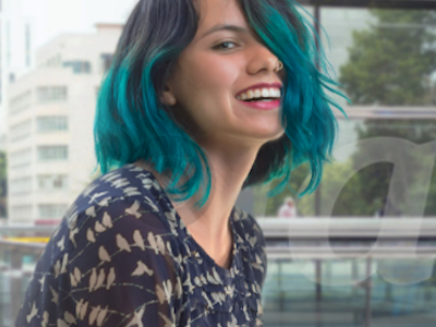 Woman Cutout of a Smiling Young Woman