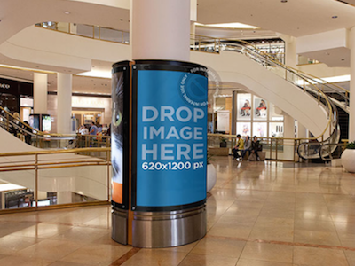 Indoor Shopping Mall Ad Mockup