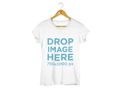 Download Women S T Shirt On A Hanger T Shirt Mockup By Placeit On Dribbble
