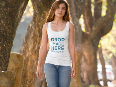 Download Girl On the Street Tank Top Mockup by Placeit | Dribbble ...