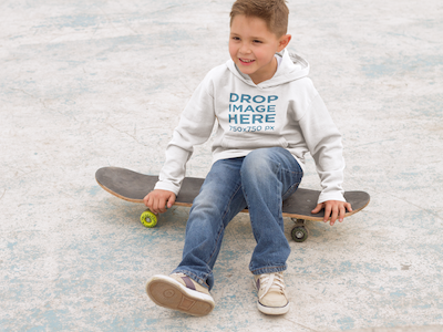 Download Small Kid at a Skatepark Hoodie Mockup by Placeit ...