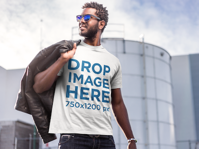 Stylish Young Man at an Industrial Site T-Shirt Mockup by Placeit on Dribbble