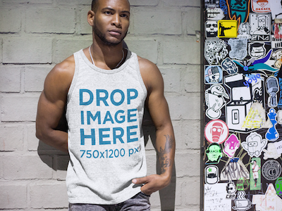 Black Man at a Subway Station Tank Top Mockup clothing mockup template content marketing digital marketing marketing tools mockup tools stock photo mockup stock photo template tank top mockup tank top mockup generator tank top mockup template tank top template visual marketing tools