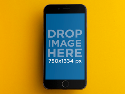 iPhone Mockup in Front of a Yellow Background web marketing digital marketing content marketing tools visual content mockup generator mockup template marketing tools iphone mockup generator iphone 6 template iphone 6 mockup iphone template iphone mockup