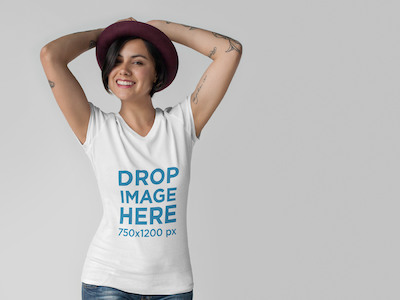 T-Shirt Mockup of a Hispter Woman at a Photo Studio digital marketing mockup generator mockup template mockup tools stock photo mockup stock photo template t shirt mockup t shirt mockup generator t shirt mockup template t shirt template visual marketing campaign web marketing