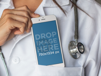 iPhone Mockup of a Female Doctor in a Hospital's ER content marketing tools digital marketing iphone 6 mockup iphone 6 template iphone mockup iphone mockup generator iphone template marketing tools mockup generator mockup template visual content web marketing