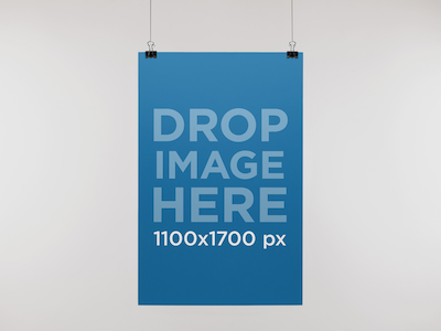 Paper Poster Mockup Hanging From a Wall content marketing content marketing tools digital marketing mockup generator mockup template online marketing tools poster mockup poster template visual content web marketing