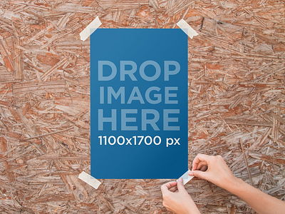 Download Poster Mockup Pasted To A Wooden Wall By Placeit On Dribbble