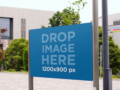 Horizontal Banner Mockup in an Urban Environment